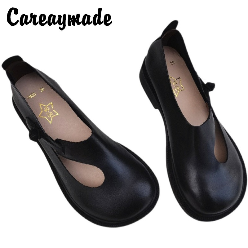 Women Shoes Size - Careaymade-Genuine leather big shoes retro national