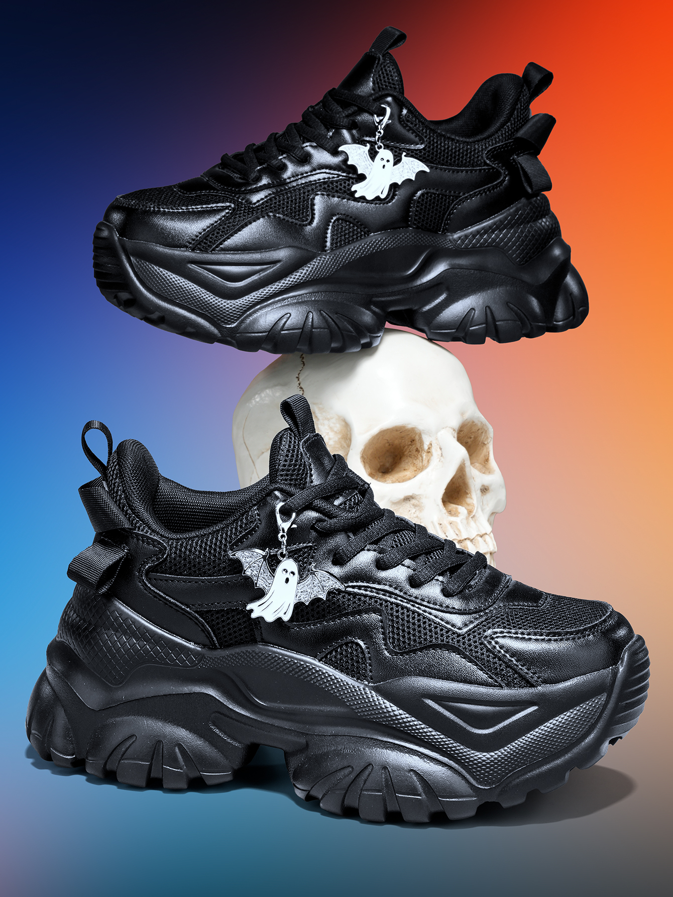 Women Shoes Store - Women's Dark Gothic Style Thick-Soled 7cm