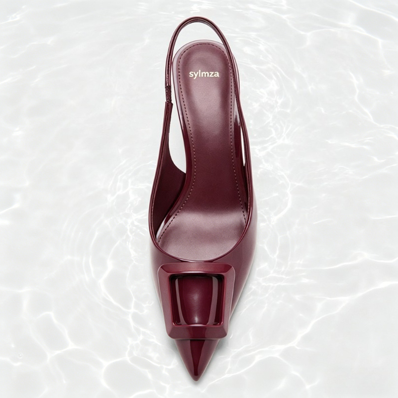 Burgundy Patent Leather Slingb - Women'S Shoes Burgundy ulasan dan harga