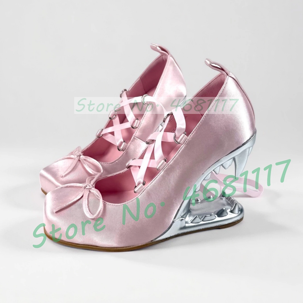 Lovely Square Toe Tooth Heel S - Ribbon Tie Heel ulasan dan harga