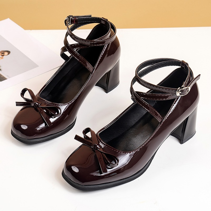 Black Retro Cross-Tie Pumps Ca - Women'S Shoes Burgundy ulasan dan harga