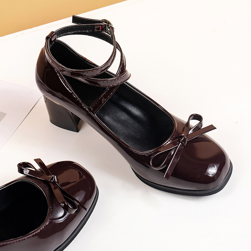 Black Retro Cross-Tie Pumps Ca - Women'S Shoes Burgundy ulasan dan harga