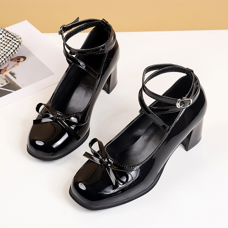 Black Retro Cross-Tie Pumps Ca - Women'S Shoes Burgundy ulasan dan harga