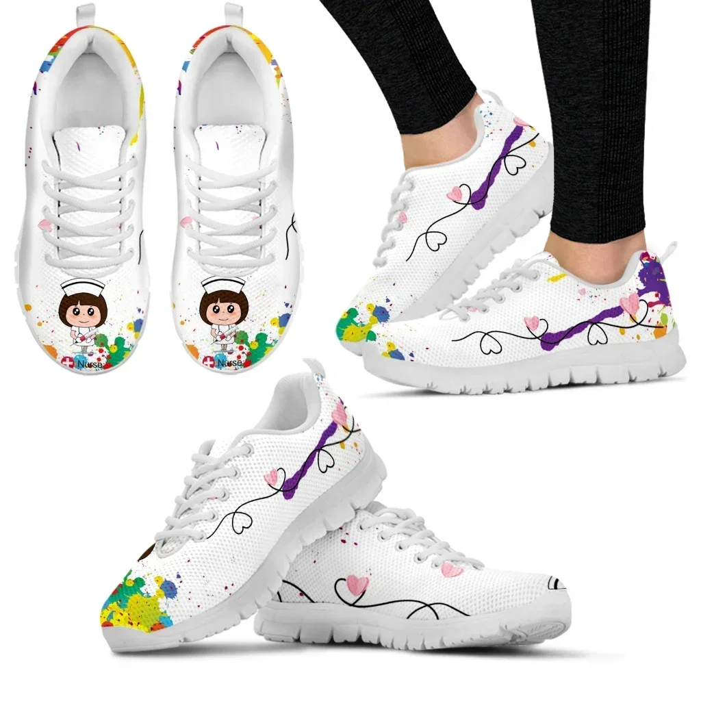 White Nurse Girl Love Pattern  - Women'S Shoes Nursing ulasan dan harga