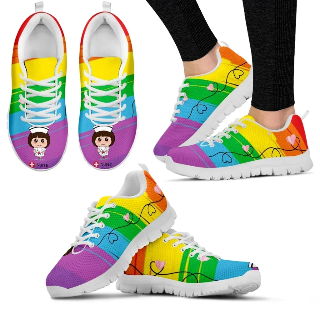 White Nurse Girl Love Pattern  - Women'S Shoes Nursing ulasan dan harga
