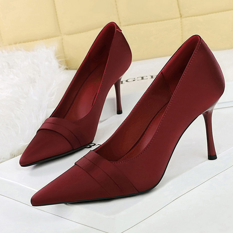 Women Elegant Burgundy 8cm Hig - Women'S Shoes Burgundy ulasan dan harga