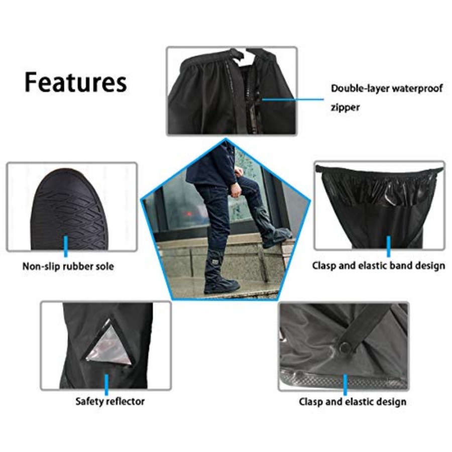 Black Waterproof Shoes Cover w - Women Shoes Xxl ulasan dan harga