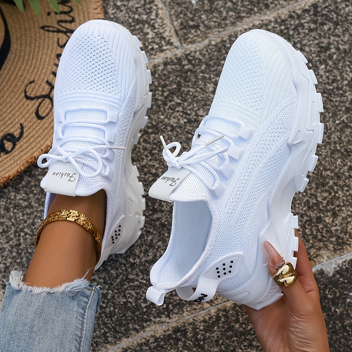 Breathable Knit Sneakers Fashi - Women Shoes Store ulasan dan harga
