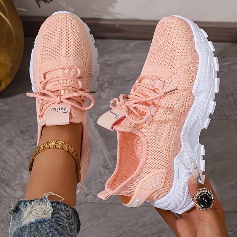 Breathable Knit Sneakers Fashi - Women Shoes Store ulasan dan harga