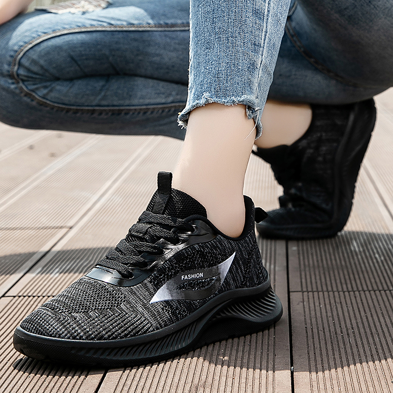 2025 Autumn Black Knitted Shoe - Women Shoes Running ulasan dan harga