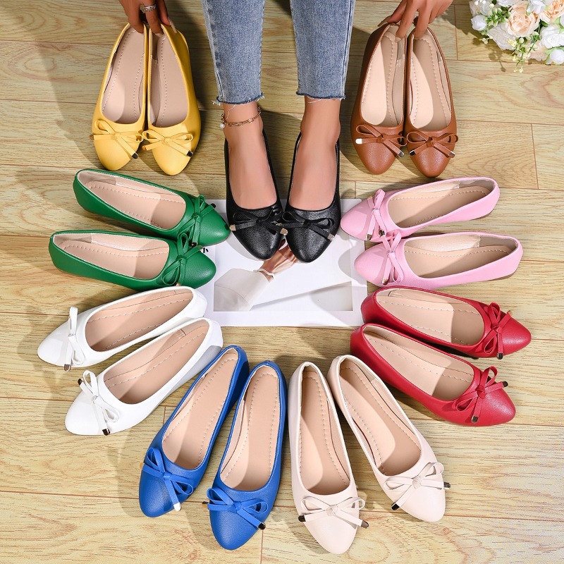 Bow Shallow Mouth Soft Sole Co - Women Shoes Size ulasan dan harga
