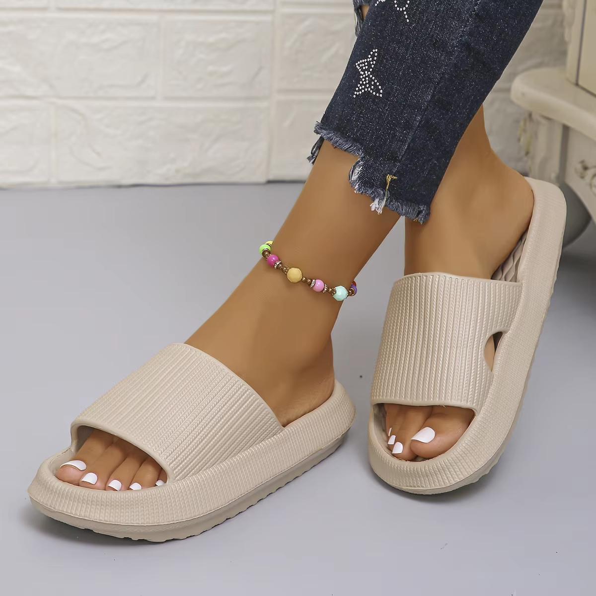 Thick Bottom Cloud Slippers Wo - Mule Slip On ulasan dan harga