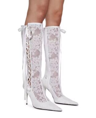 New Women White Black Solid La - Ribbon Tie Heel ulasan dan harga