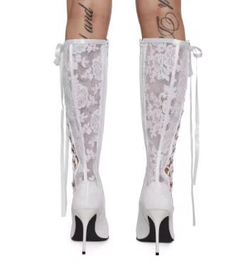 New Women White Black Solid La - Ribbon Tie Heel ulasan dan harga
